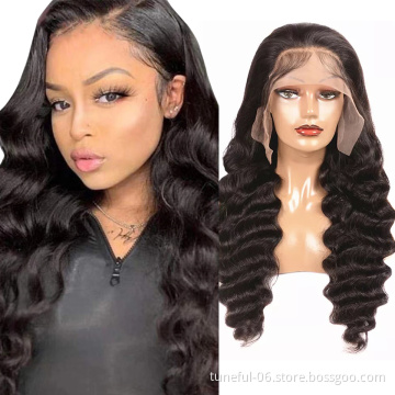 Wholesale Nature Brazilian Virgin Hair Transparent Lace Front Wig Cuticle Aligned HD Full Lace Human Hair Wigs For Black Women